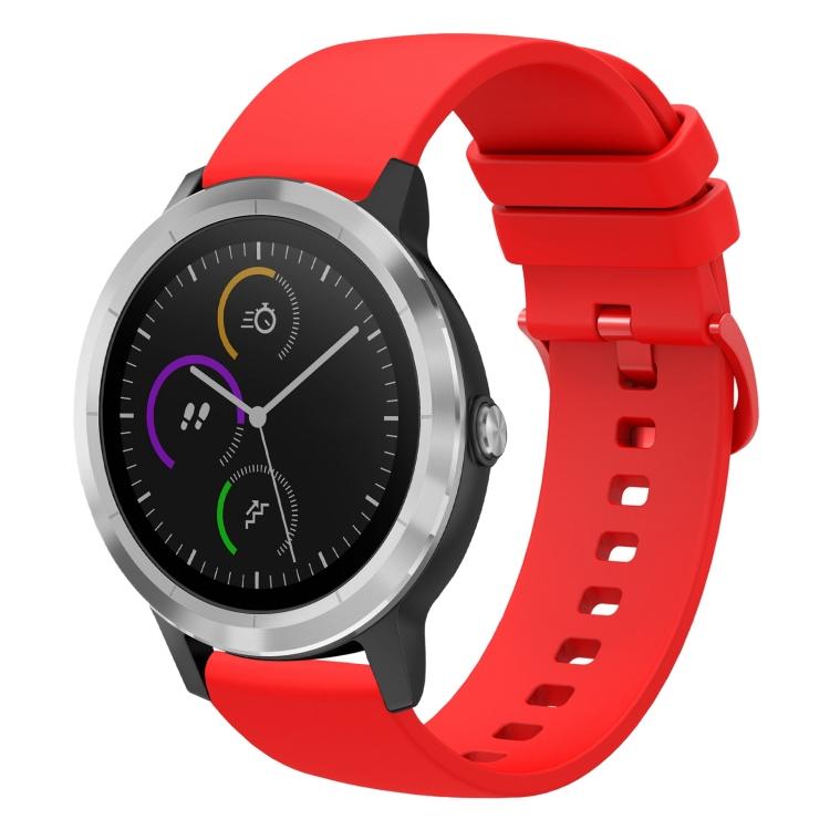 

For Garmin Vivoactive 3 20mm Solid Color Soft Silicone Watch Band For Garmin Vivoactive 3 червоний