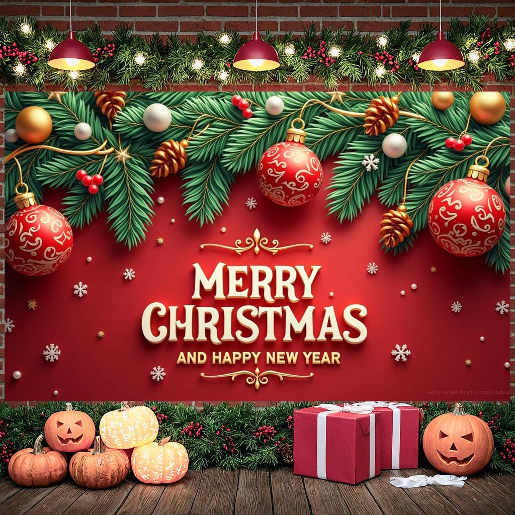 Holiday Banner Snowflakes Merry Christmas Banner Happy New Year Banner Festive For Holiday Celebration Festive Event Xmas Event