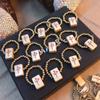Nation Creative Lucky Transfer Beads Mahjong Rings Fashion Jewelry Chinese Character Women Ring