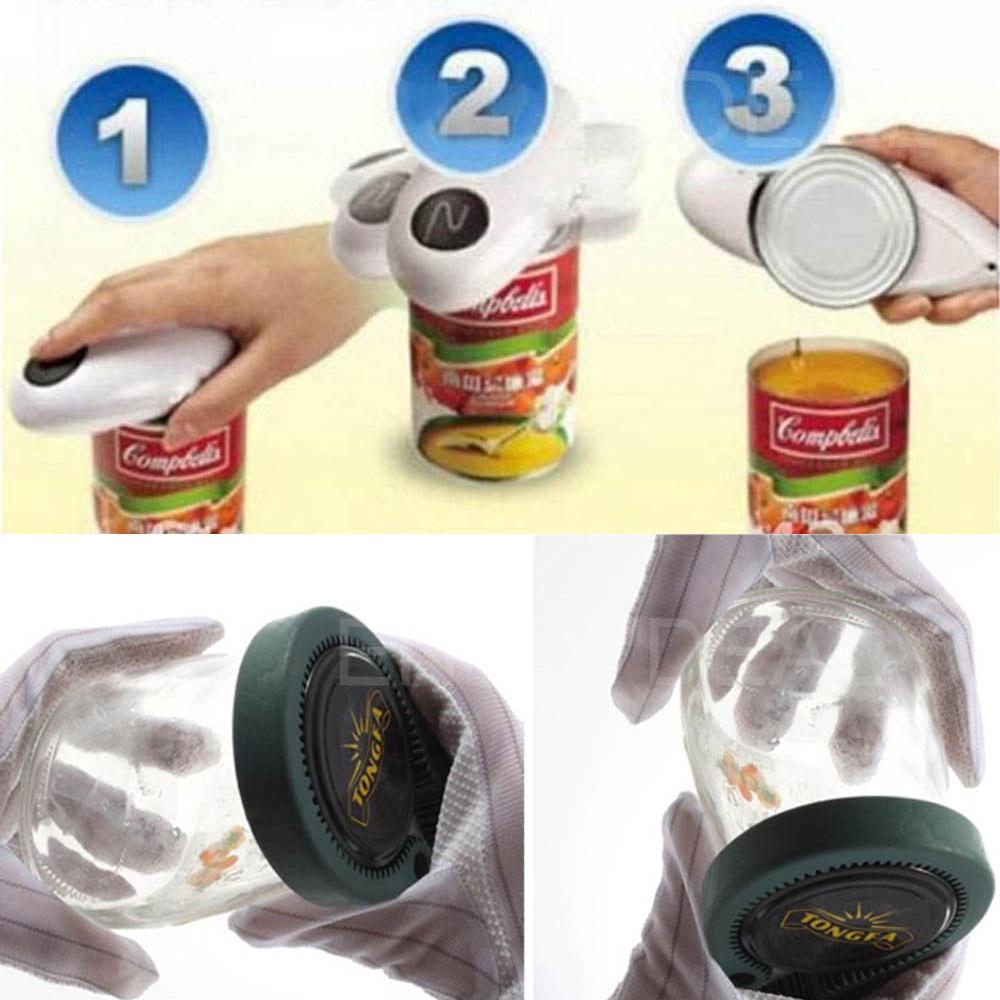 Electric Can Opener One Touch Automatic Tin Bottle &Bottle Wrench Electronic Bottle Opener