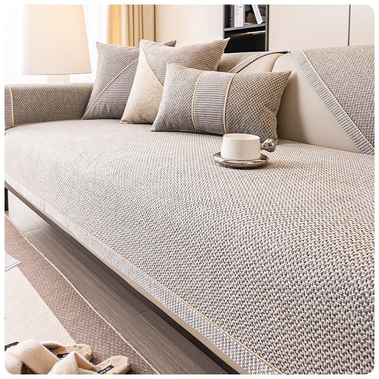 Woven Cotton and Linen Sofa Cushion for All Seasons Universal Non-slip Sofa Cover Cover Backrest Cover Cloth Towel