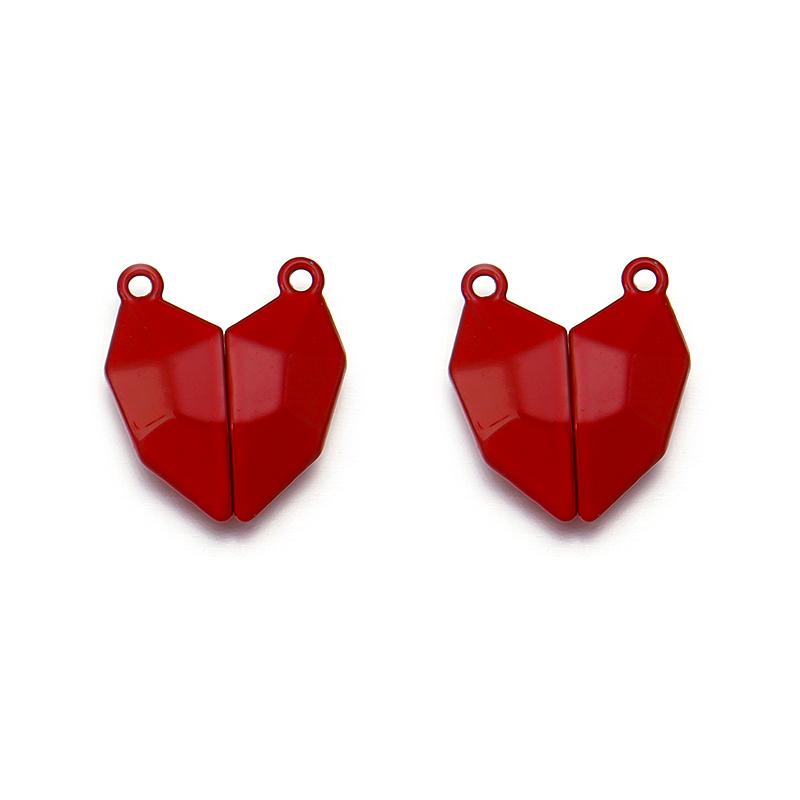 3pairs 18mm Alloy Heart-Shaped Stereoscopic Magnetic Clasps For DIY Necklace Jewelry Making Accessories