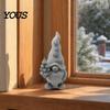 Winter Holiday Decoration Flower Gnome Figurine, 3D Printed Small Garden Statue, Matte Finish Cute Dwarf Ornament for Yard, Lawn, Patio Decor