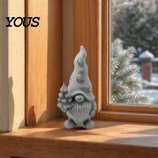 Winter Holiday Decoration Flower Gnome Figurine, 3D Printed Small Garden Statue, Matte Finish Cute Dwarf Ornament for Yard, Lawn, Patio Decor