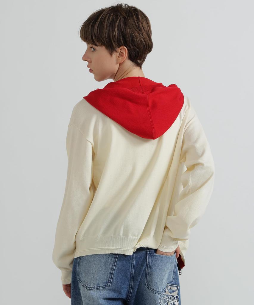 AVIREX SWEAT LOOK KNIT HOODIE Women's F Size 033 off white 783-6131602