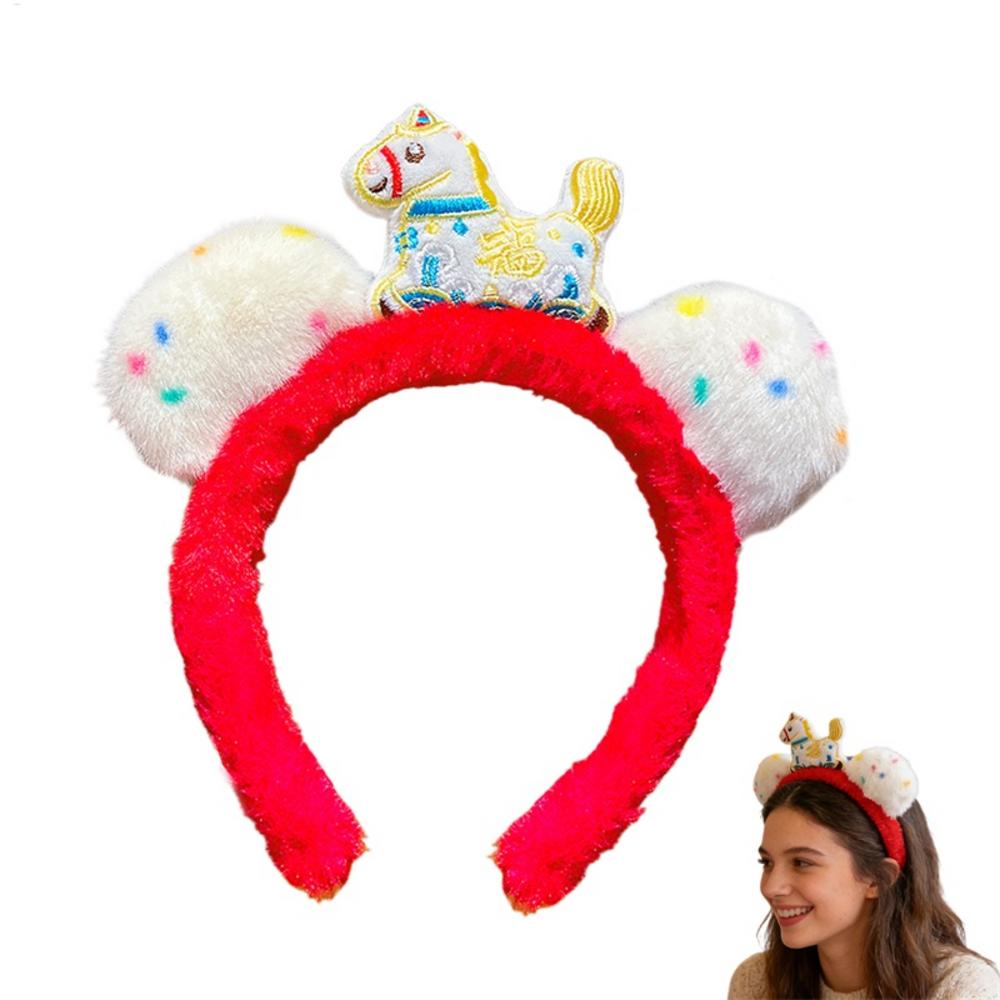 New Years Headband 2026 Horse Year Headwear Photo Booth Costume Headband For Boys Girls Students Festival Attendees Event Guests