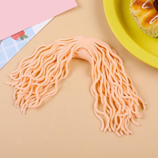 2Pcs Stress Relief Noodles Toy Soft TPR Elastic Rope Fidget Toy Kids Teens Adults Portable Decompression Simulated Spaghetti Stretch Sensory Toy