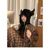 Black Bull Demon King Plush Pullover Hat Men's and Women's Autumn and Winter Plush Ear Protector Hat Thickened Warm and Cold Hat