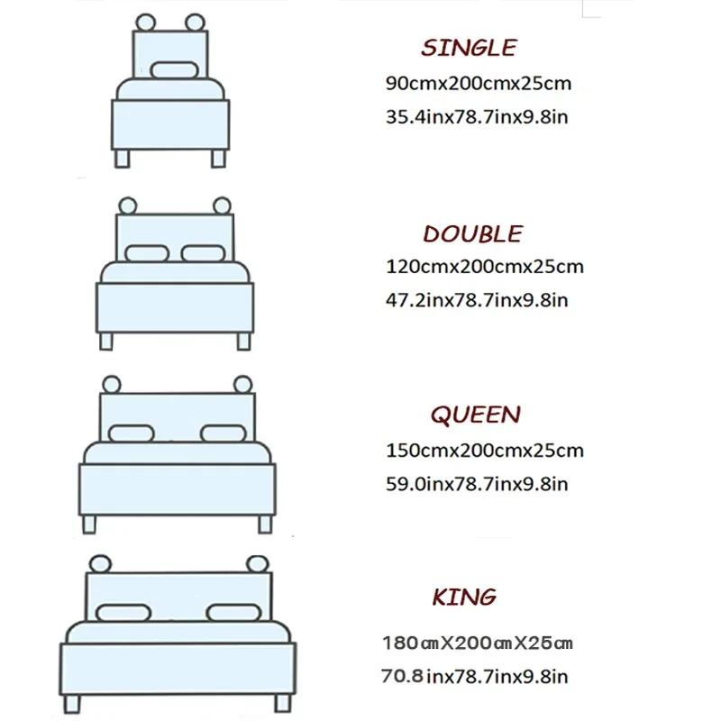 120/150/180cm Fitted Sheet with Elastic Bands Non Slip Adjustable Mattress Covers designed for Single Double King Queen Bed Bedspread