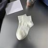 Mens Athletic Basic Solid Color Cotton Crew Socks Moisture Wicking Running Elastic Cuff Short Tube Ankle Socks for Men