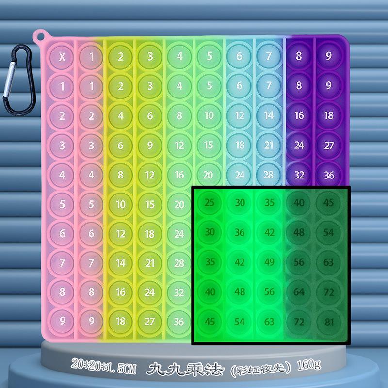 24cm Silicone Rainbow Kids' Learning Toy: Letters, Numbers, Multiplication Pop-It Fidget