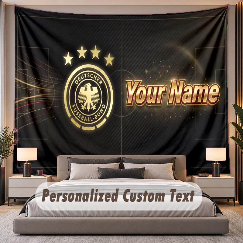 Custom Name Text Tapestry Germany National Football Team Personalized Polyester Wall Tapestry For Bedroom And Room