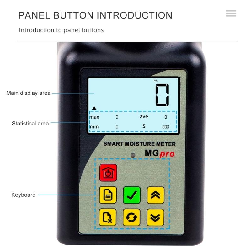 Grains Moisture Meter for Corn Rice Wheat Peanut Coffee Bean Pea Hygrometer Humidity Tester LCD Moisture Tester