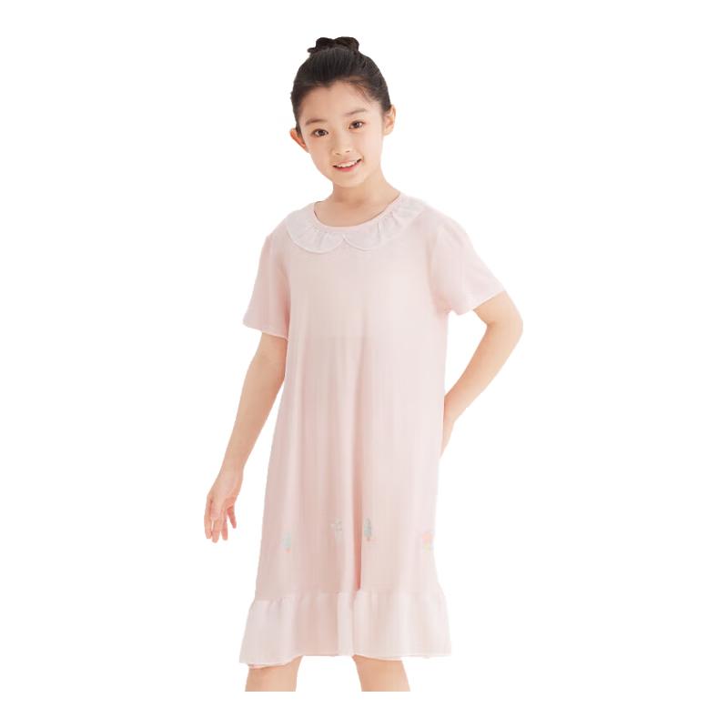 Hongdou Girls' Lightweight Short-Sleeve Princess Sleep Dress Q3016