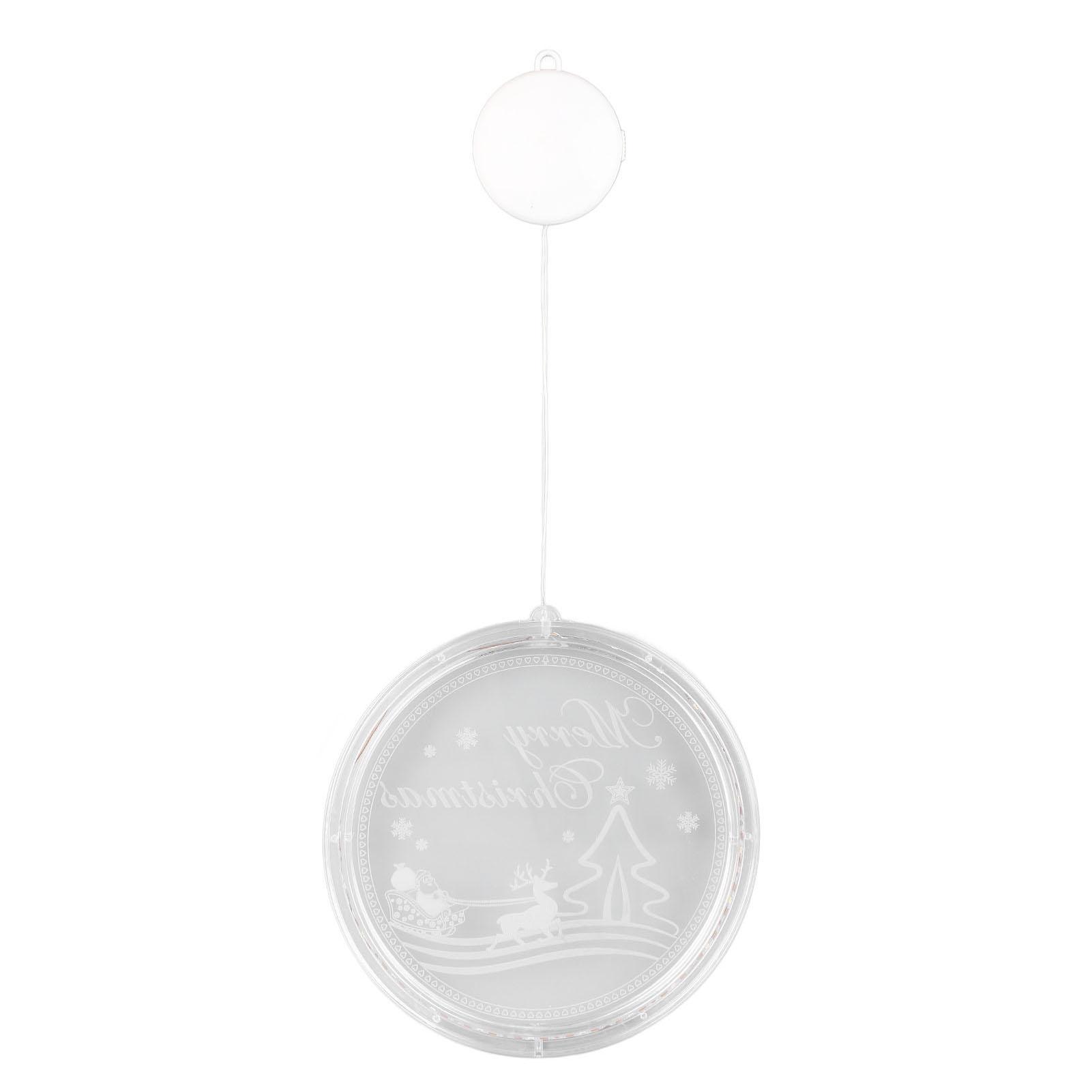 

Hanging 3D Christmas Acrylic Decorative Lights with Suction Cups High Transmittance Round 3D Window Lights for Indoor
