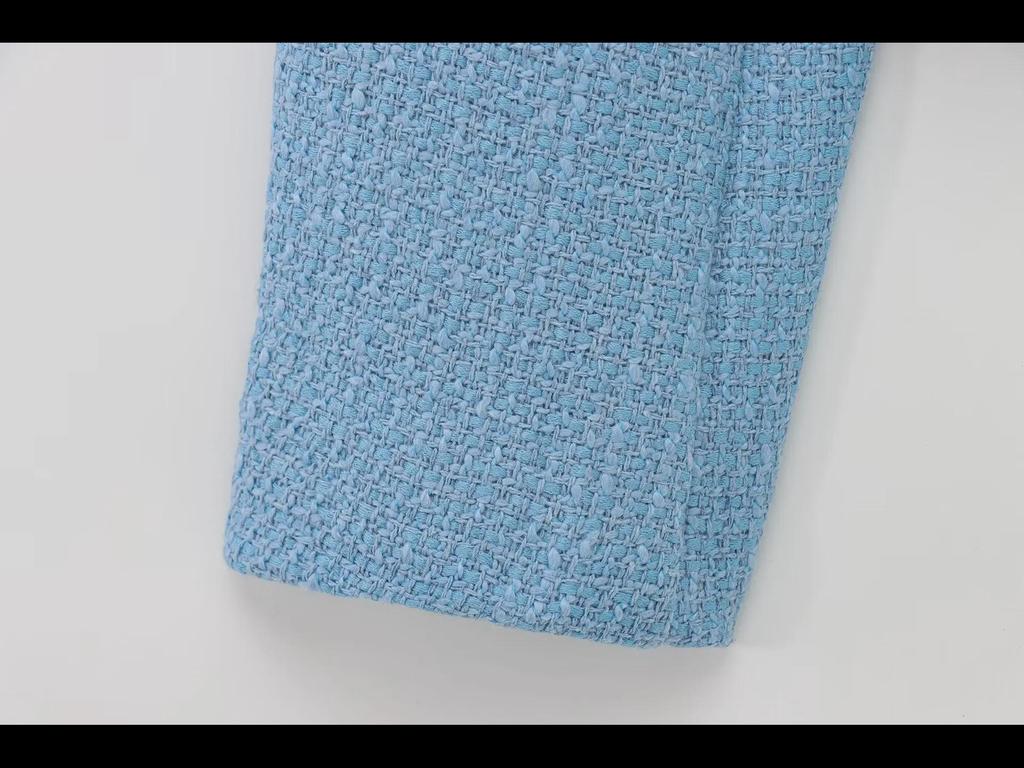 ZA Women's European & American Style Textured Shoulder Pad Jacket + Skirt/Pants Set