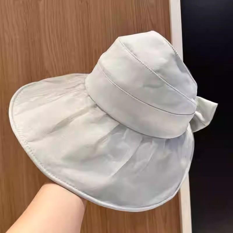 Fashionable Women's Summer Sun Hat With Big Brim Butterfly Bow Outdoor Cycling Sun-shading Cap