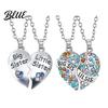 Sister Love Necklace 2Pcs/Set Big And Little Necklaces Rainbow Heart