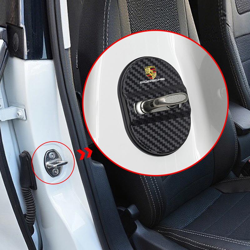 4pz Copertura Protettiva Elastica per Fibbia Serratura Portiera Auto in Silicone Per Porsche Cayenne Panamera Macan 911 Taycan Boxster Cayman 918Pajun