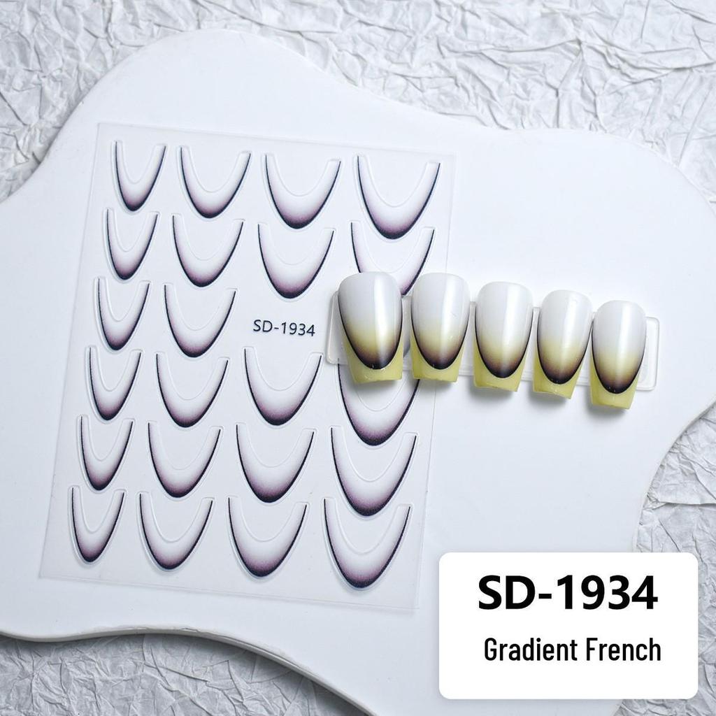 Waterproof Solid Color & Gradient French Nail Stickers - Durable & Stylish for DIY Manicures