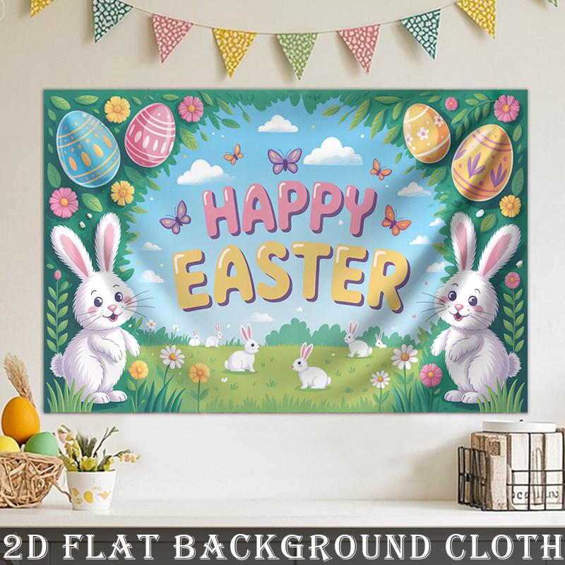 Dekoratives Wandteppich-Hintergrundtuch mit Frühlings- und Oster-Thema, frischer und niedlicher Stil, Requisiten, Hintergrundtuch, Raumdekoration
