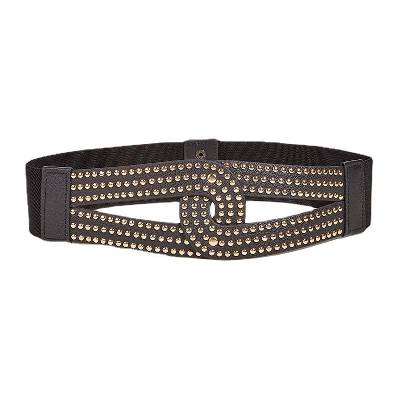 Wind Ladies Wide Belt Retro Elastic Elastic Waist Seal Dress Waist Decoration