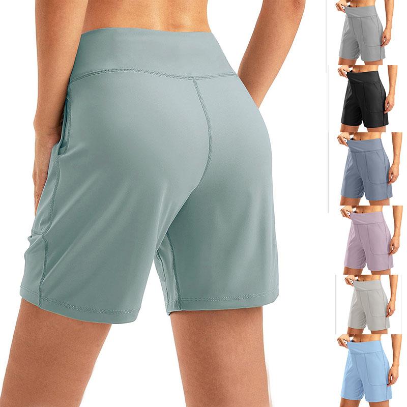 Women Seamless Sport Shorts Summer Elastic Scrunch High Waist Push Up Tummy Control Gym Fitness Workout Yoga Shorts