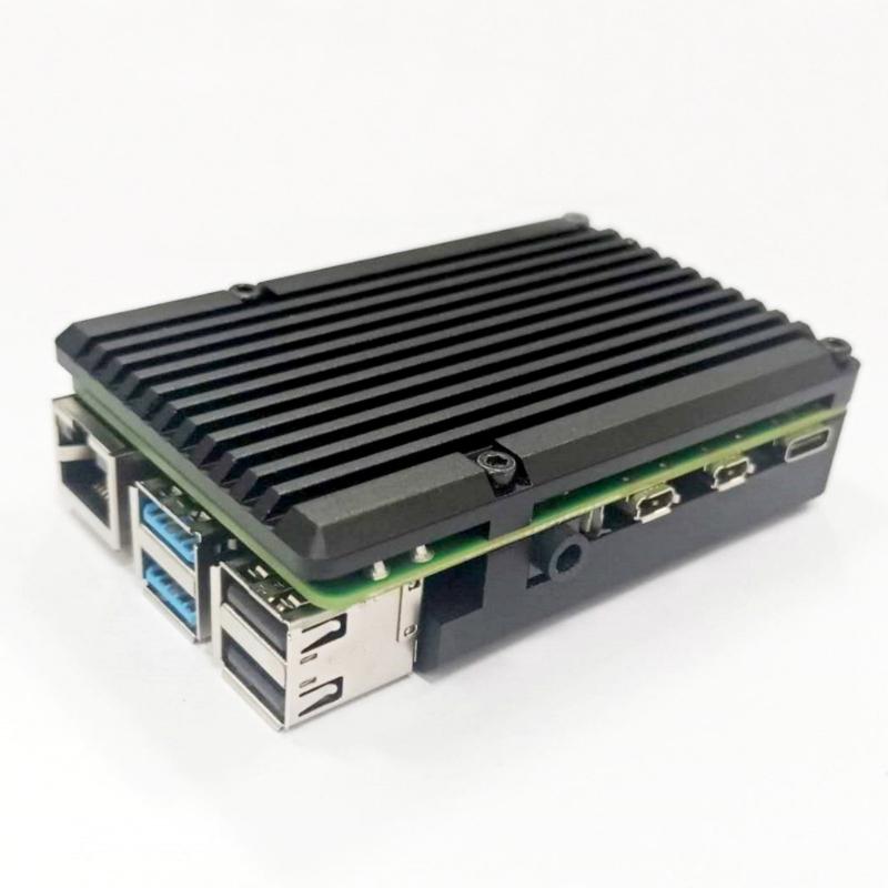 Haltbarkeit Aluminiumlegierung Pi 4B Panzergehäuse Kühlkörper für Raspberry Pi4B mit doppeltem leisen Lüfter Effizientes Wärmemanagement