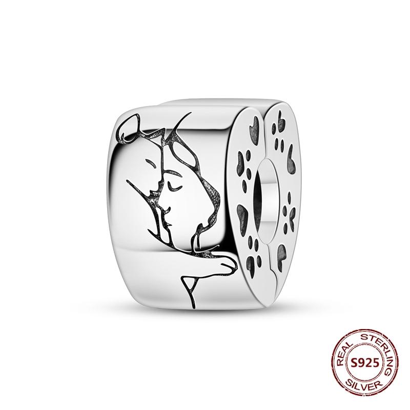 Copper Original Dog Cat Safety Chain Lazy Cat Pink Zircon Pet Paw Print Footprint Charms Fit Bracelet For Women Diy Jewelry