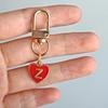 1PC Lobster Buckle Gift Metal Party 26 English Letters Keychain Marker Heart Shaped Red Love Keychain Design DIY Creativity
