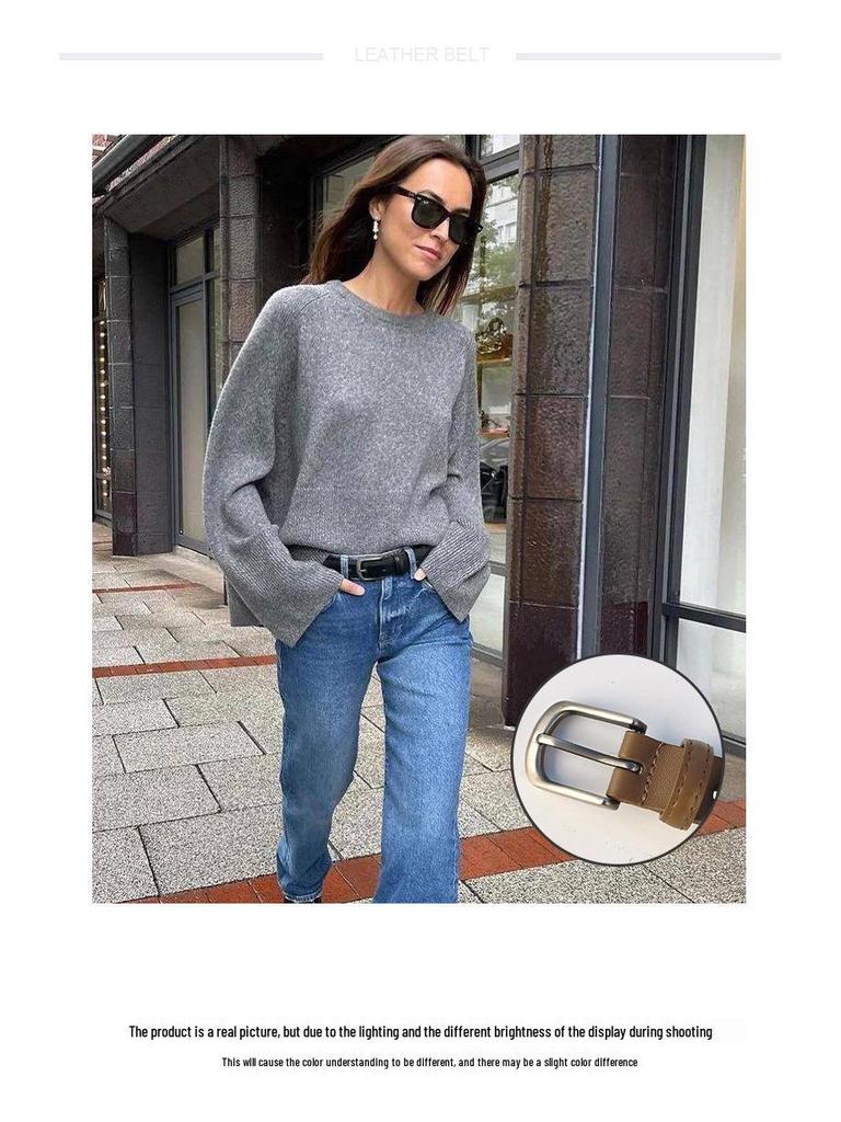 Women's Retro Casual Genuine Leather Belt: Versatile Cowhide Waist Belt
