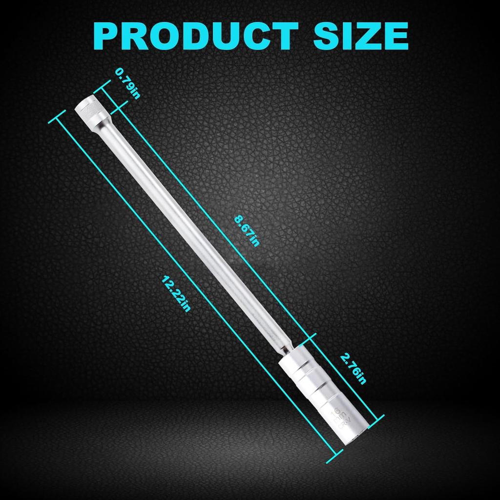 5/8 Spark Plug Socket Set, 16Mm Spark Plug Socket Magnetic 12-Point, 3/8 Extension 360 Degree Swivel Total Length 11.5 Inch, Automotive Replacement