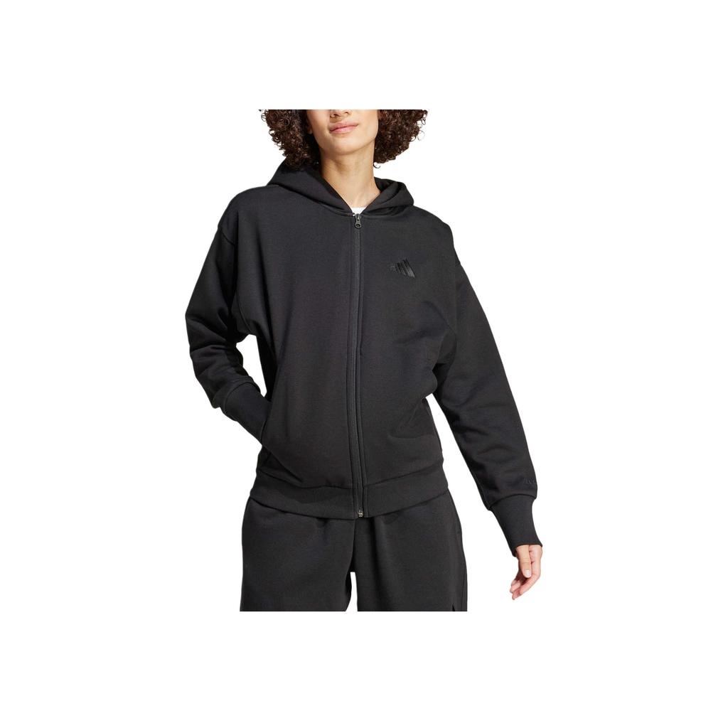 adidas All Season Fleece Full-Zip Hoodie Women Jackets Black IX3809