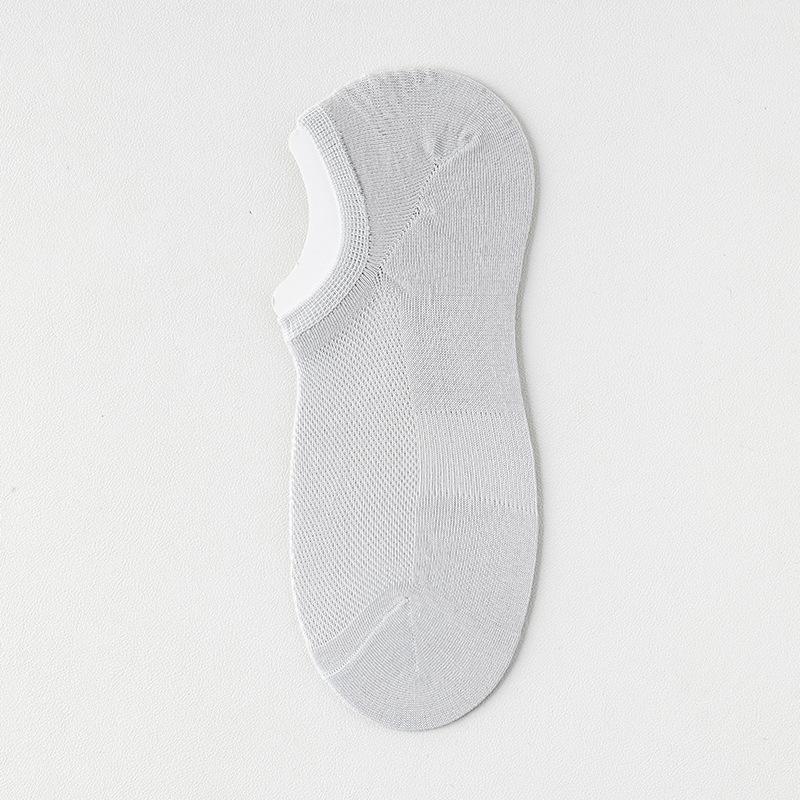 Men's Summer Pure Cotton Deodorant Wicking Mesh Boneless Invisible Heel Socks