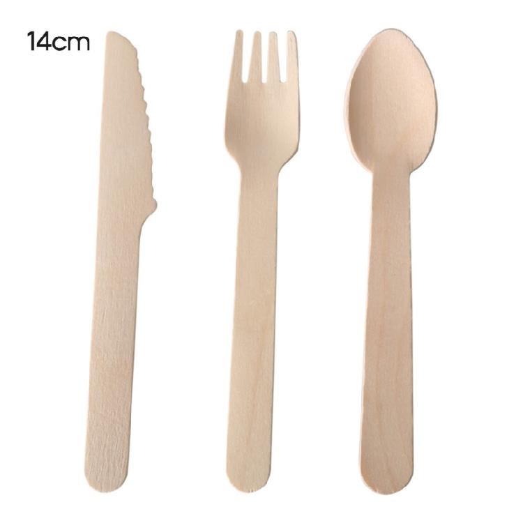 100 Pcs Wooden Utensils Disposable Cutlery for Outdoor Activities Gatherings