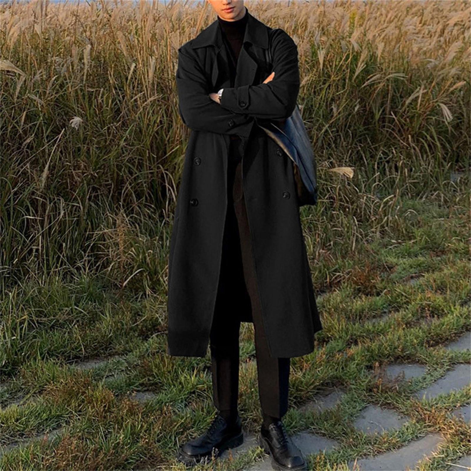 Мужские домашние уличные модные повседневные базовые свободные дышащие быстросохнущие пальто M чёрный 8290₽