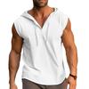 2026 Men's Sleeveless Fitness Drawstring Solid Color Hooded Vest