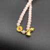 Pink Imitation Jade Beaded Bracelet - Fashionable Design, Single Strand Women's Gift Bracelet for Friends.