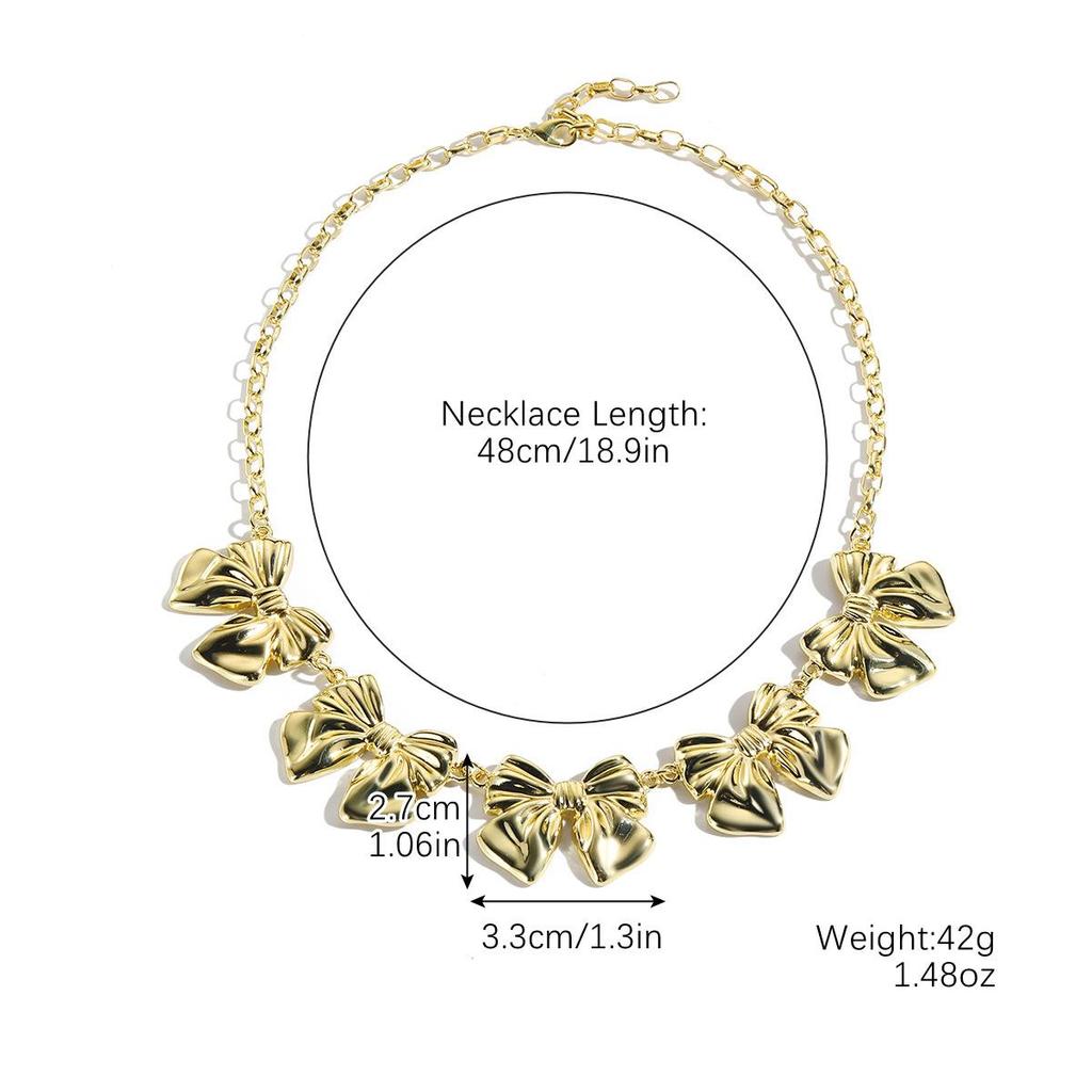 Necklace for Women Jewelry Necklace Women Hundred Premium Alloy Bow Necklace Beautiful Elegant Necklace for Her