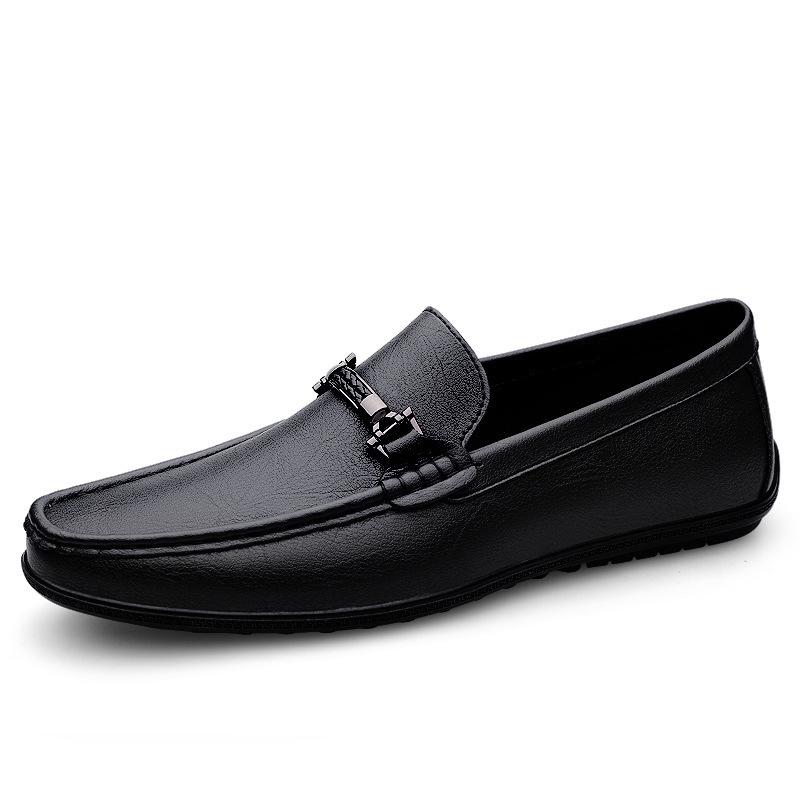 Men's Leather Slip-On Loafers - Casual Flat Driving Shoes In Large Sizes