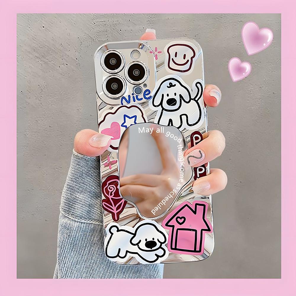 Makeup Mirror Phone Case for iPhone 11 13 16 Pro Max iPhone 14 15 12 13 Pro Max 16 Plus 13 Pro Samsung A55 A54 A15 A12 A52S A34 A14 A30S A53 A52 A50