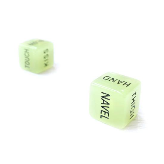 Yousheng 1 Pair Luminous Funny Dice Set Exciting Relief Effect Wear-resistant Anti-break Sex Dices Game for Couples