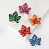 Retro Maple Leaf Brooch Temperament Simple Gradient Color Brooch Suit Suit Accessories Gifts
