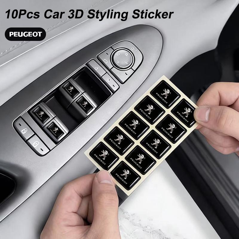 10 ks 3D ochranná nálepka Nálepky na volant Príslušenstvo Pre Peugeot 2008 208 308 508 4008 408 3008 307 207 107 607 106 406