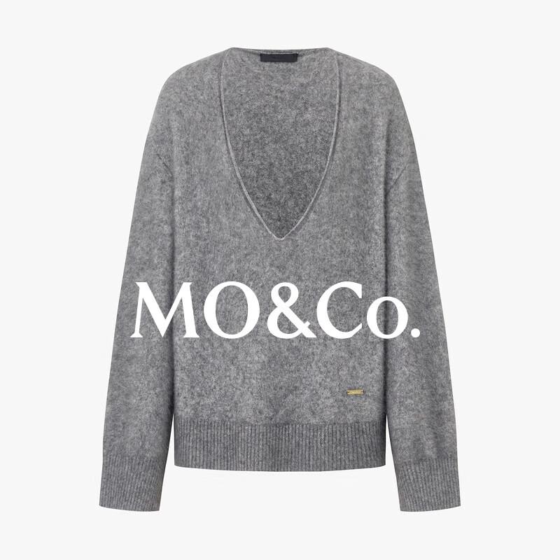 MO&Co. Women's Raccoon Wool Blend V-neck Knit Sweater