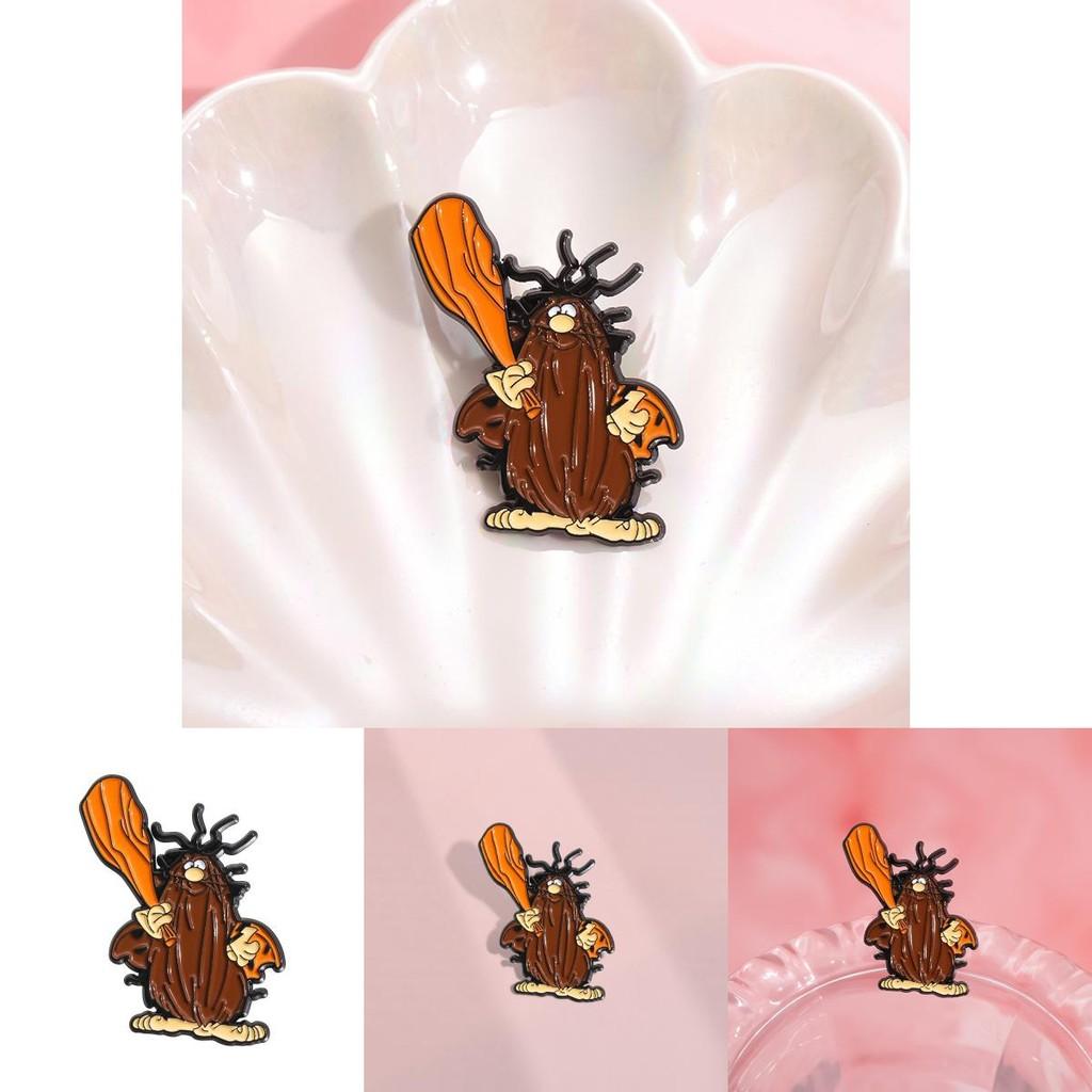 Eyecatching Cartoon Character Pin Brooch In Alloy With Cute And Angry Tree Style Stump