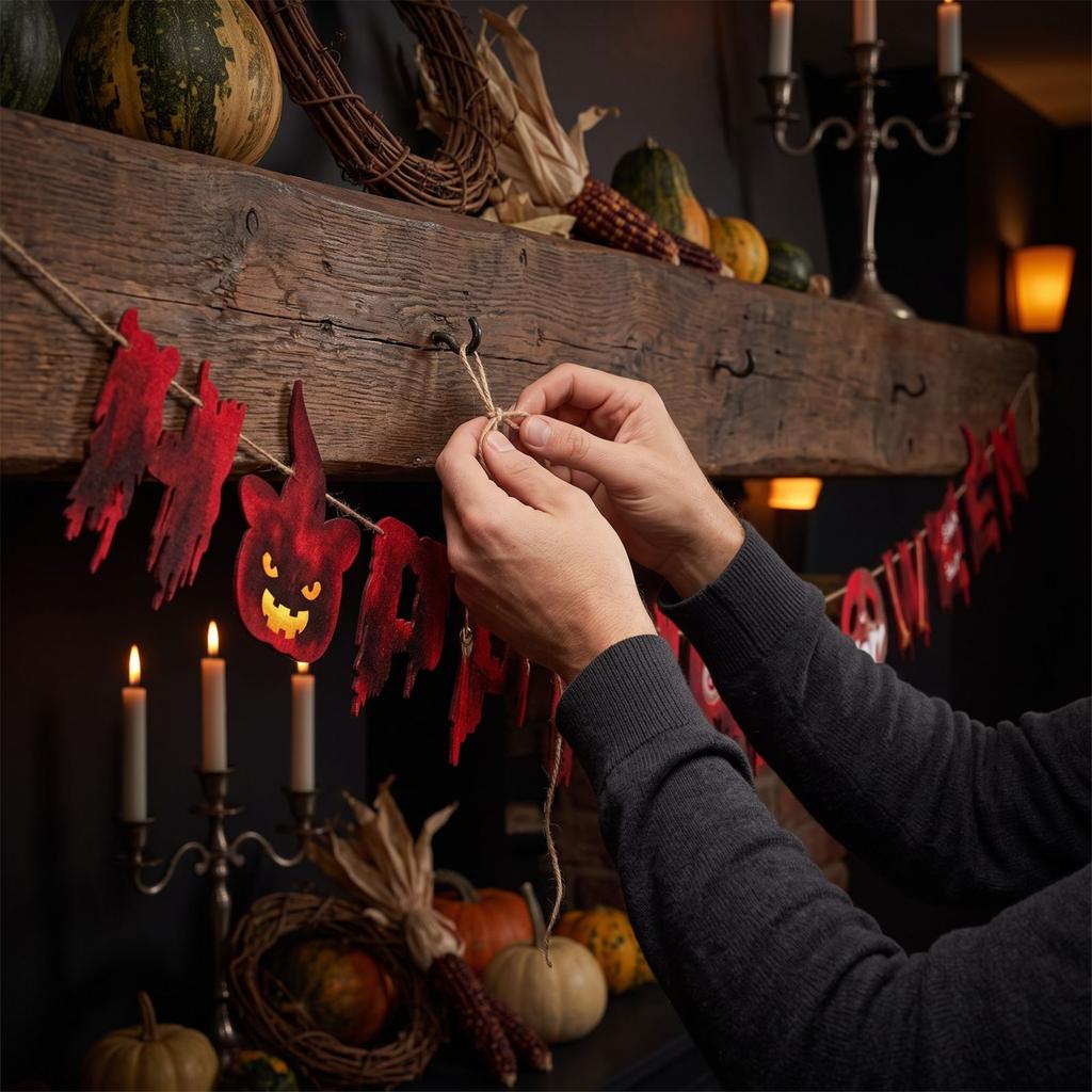 Halloween Horror Theme Party Decoration Bloody Bunting for House Decor
