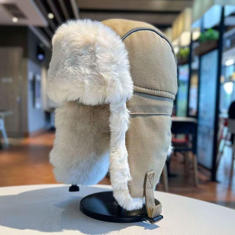 Winter Warm Fleece Lined Ear Protection Hat Men Women Outdoor Cycling Motorbike Windproof Thermal Cap