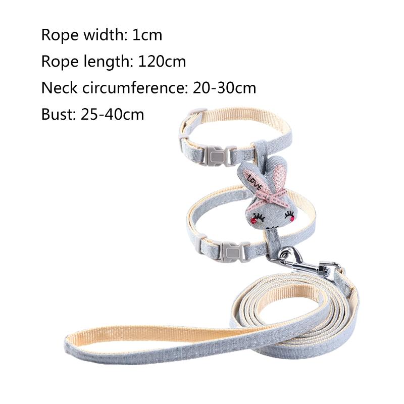 Cats Harness and Leash Set Escape Proof Small Animal Leashes Leash and Collar Easy Control Multicolor Collar & Leash