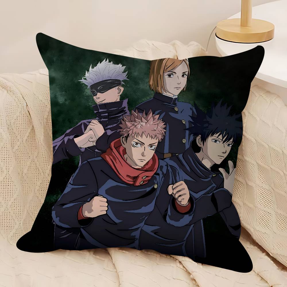 Аниме J-Jujutsu-Kaisen Наволочка Подушка для машины Декоративная наволочка для дивана машины Рождественский подарок 40x40см 45x45см 12x12Inch